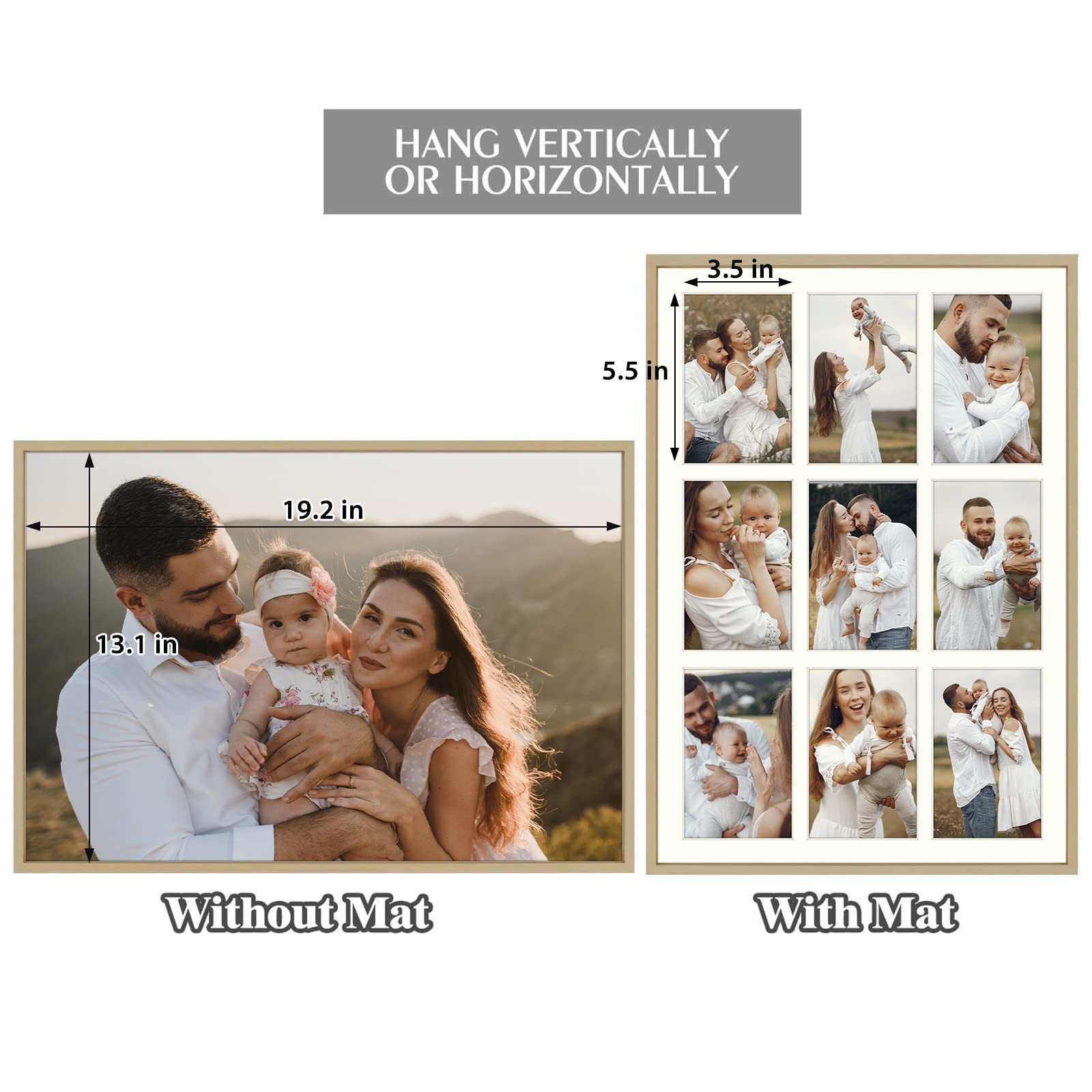 Golden State Art, 13.6x19.7 Gold Aluminum Collage