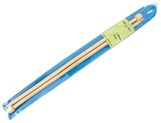 maDDma ® 1 Paar Bambus-Stricknadeln Größe 7mm gerade 35cm Holz-Stricknadel kaufen Natur