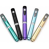 V2 Reusable Injection Pen Set, 5 Pens with 5 Bonus Cartridges, 60 Unit Peptide Pen Injector with Adjustable Dose Dial (Black, Green, Blue, Gold, Purple)