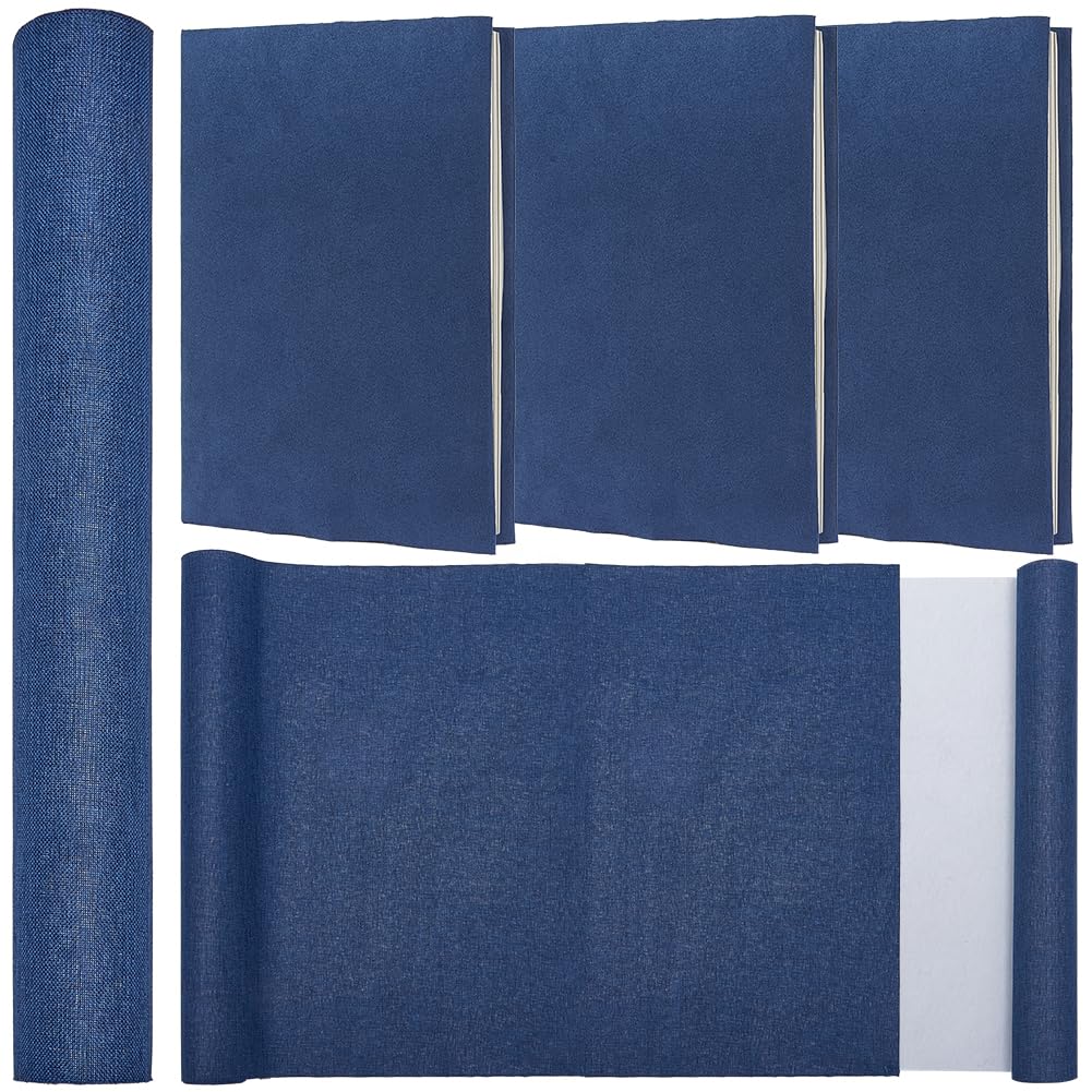 CRASPIRE 130 x 30cm Linen Book Cloth Sailor Blue for Book Binding A4-A8 Fabric Surface Paper Backed Bookcover Books Album Scrapbooking Archival DIY Covering Protector Bookcloth Bookbinding Supplies