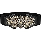 BlackButterfly Wide Elastic Stretch Vintage Antique Retro Buckle Belt