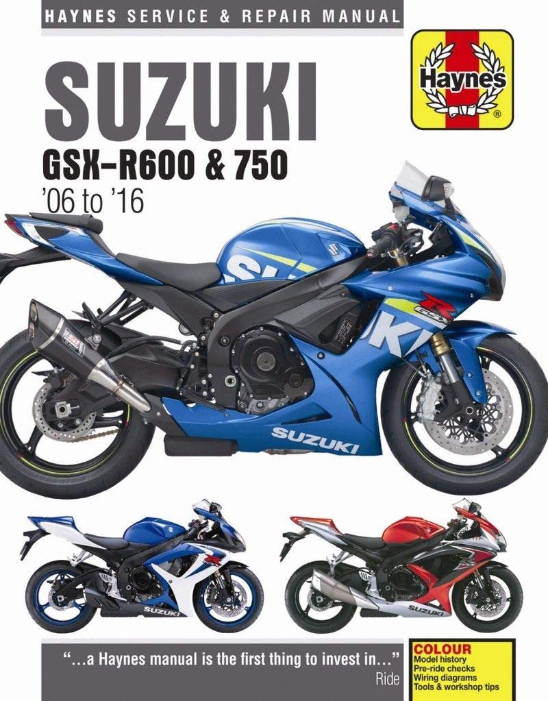 Amazon.com: 2006-2016 Suzuki GSXR600 GSXR750 GSXR 600 750 HAYNES REPAIR  MANUAL 4790: Automotive