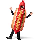 Spooktacular Creations Kids Inflatable Costume, Full Body Air Blow Up Hotdog Costume, Hotdog Inflatable Costumes for Halloween Costume Dress Up Food Themed Parties Multicolor