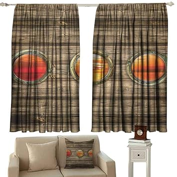 Amazon Com Brownish Decor Curtains Sailboat Nautical Decor Buoy