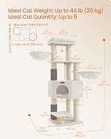 Feandrea Cat Tree Large Cats Heavy-Duty with Warm Pads 9 Scratching Posts view 6