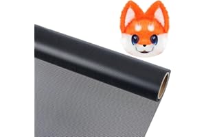 GLASSWINDS Fursuit Eye Mesh 78.74x15.74inch Black Waterproof PVC Plastic Mesh 0.45mm Thick Printable Fabric Meshs for Furry Cosplay, Props, Fursuits, Craft Making Home Decor Hole: 0.8mm