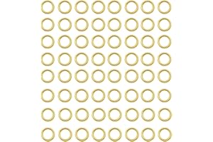 WOCRAFT 200 pcs Gold Plated Stainless Steel Split Rings Jump Rings Connector Rings for Jewelry Making Necklaces Bracelet Earrings Keychain DIY Craft (13299-Gold, 6mm)