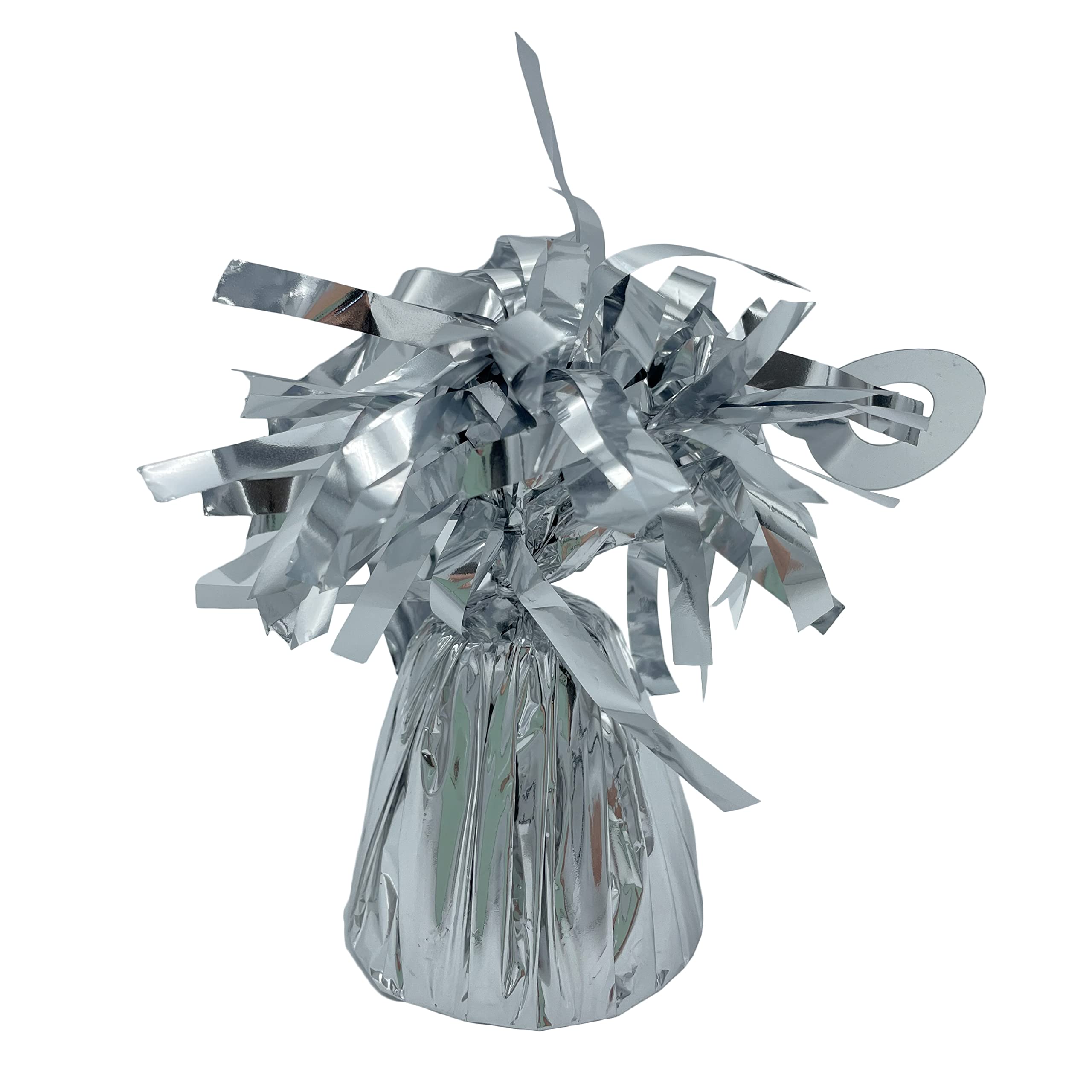 Pack of Silver Heavy Foil Fountain Table Floor Balloon Weight for Helium Birthday Party Wedding Balloons (10 Pack)