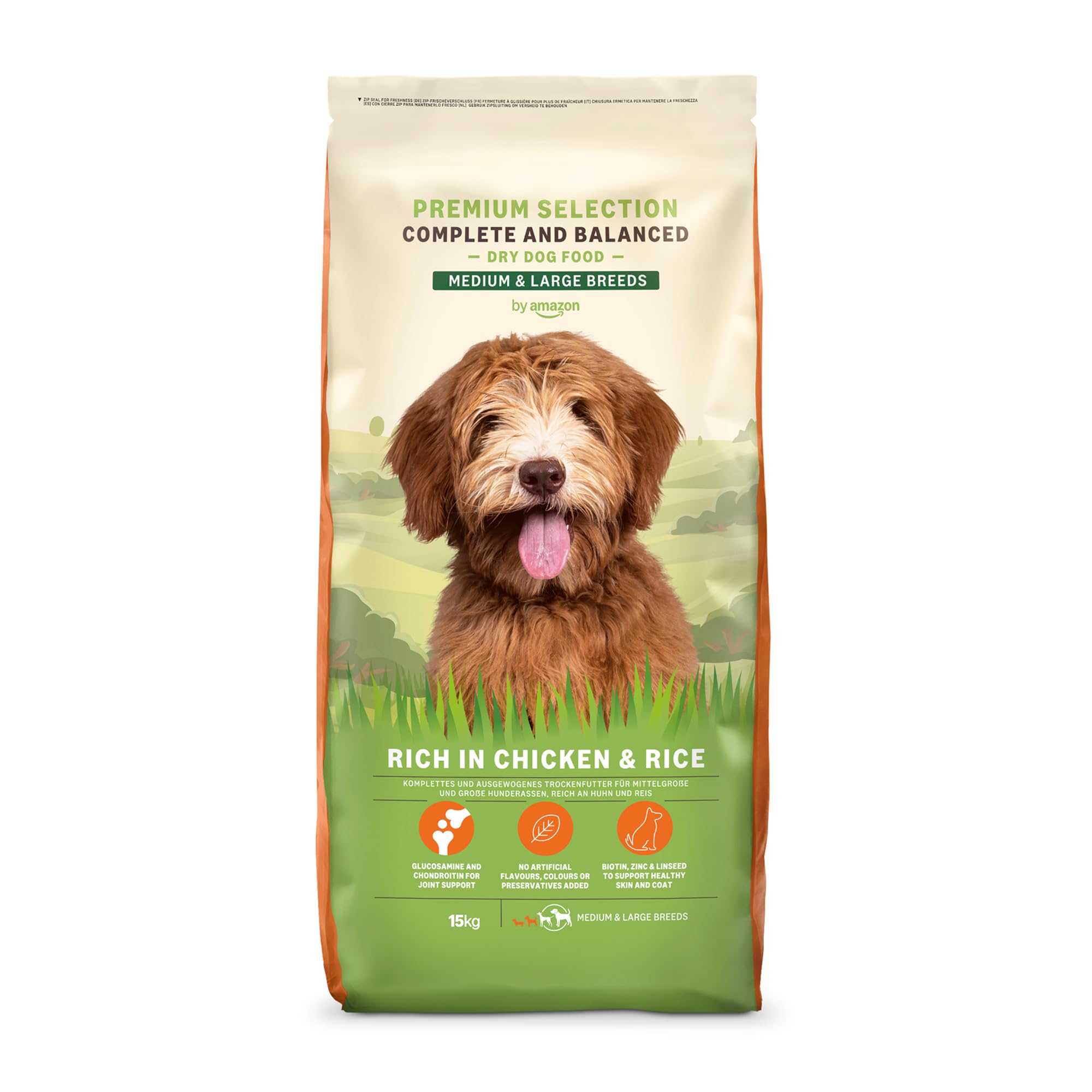 by Amazon Complete Dry Dog Food Rich in Chicken & Rice For Medium and Large Breeds, 1 Pack of 15kg (Previously a Lifelong brand, same product)
