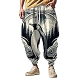 Mens Harem Pants Mens Sweatpants Cargo Pocket Man