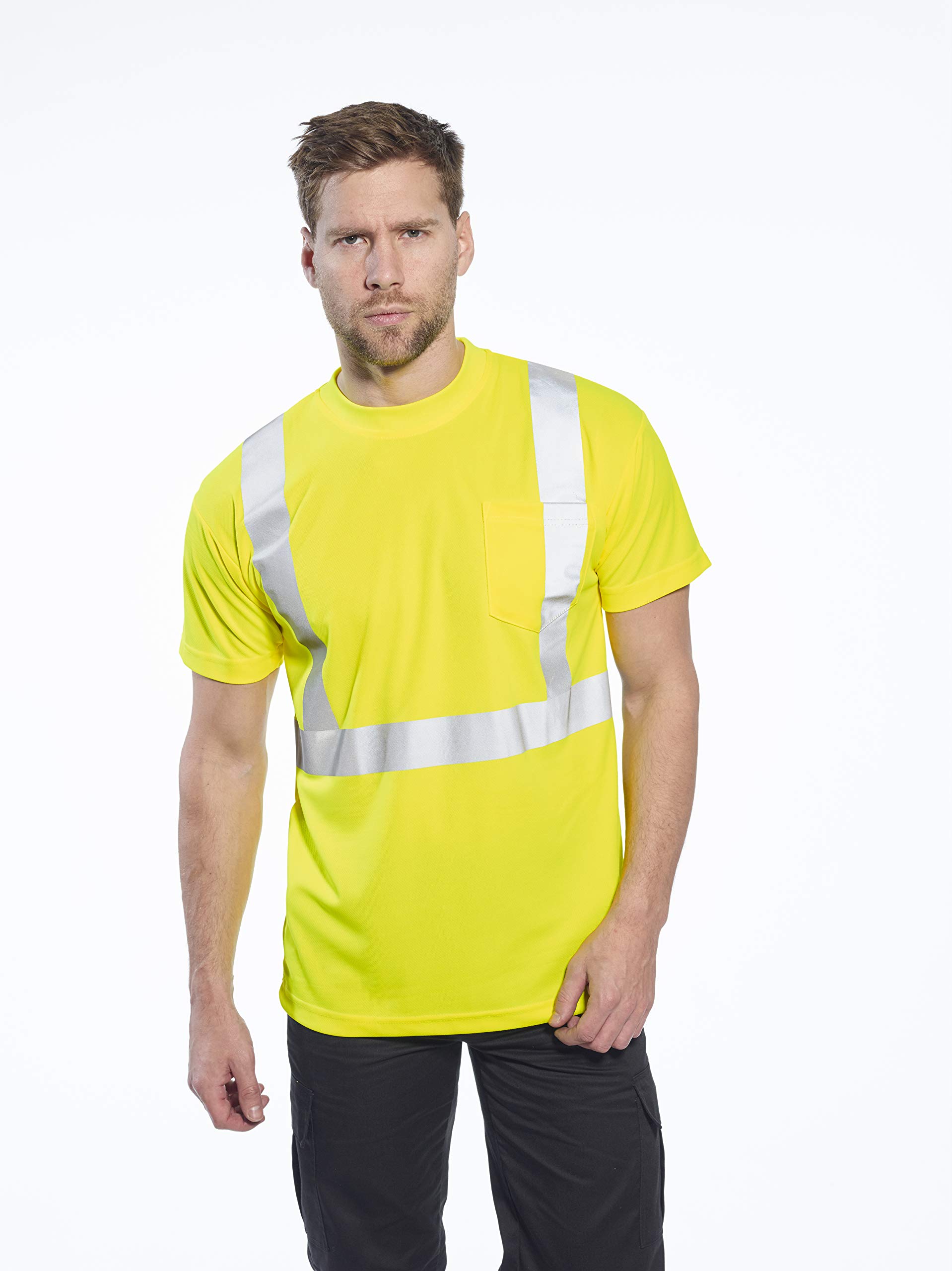 Portwest Hi-Vis Pocket T-Shirt, Size: S, Colour: Yellow, S190YERS