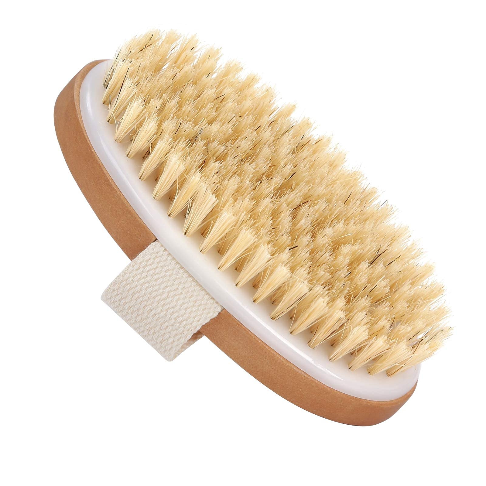 Dry Brushing Body Brush Lymphatic Drainage, Exfoliating Bath Brush Scrubber for Shower Bath Body Cleaning/Dead Skin & Cellulite Removal Oval Size 13 x 6.5 (CM)