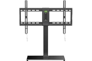 USX MOUNT Universal TV Stand Table Top TV Stand for Most 37-70 inch TVs, Height Adjustable TV Base Stand with Glass Base, Swi