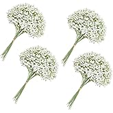 120PC Baby Breath Artificial Flowers - Babies Breath Flowers Artificial Bulk Faux Flowers Bouquet White Flores Real Touch Fake Flowers Arrangements Wedding Centerpieces Tables Decorations