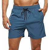 Tyhengta Men's Swim Trunks Quick Dry Beach Shorts with Zipper Pockets and Mesh Lining
