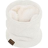 Chalier Infinity Scarf Winter Double-Layer Neck Warmer Knit Fleece Lined Circle Loop Scarves