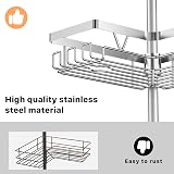 Kegii Telescopic Shower Caddy 4 Shelves Adjustable No-Drill Silver view 5