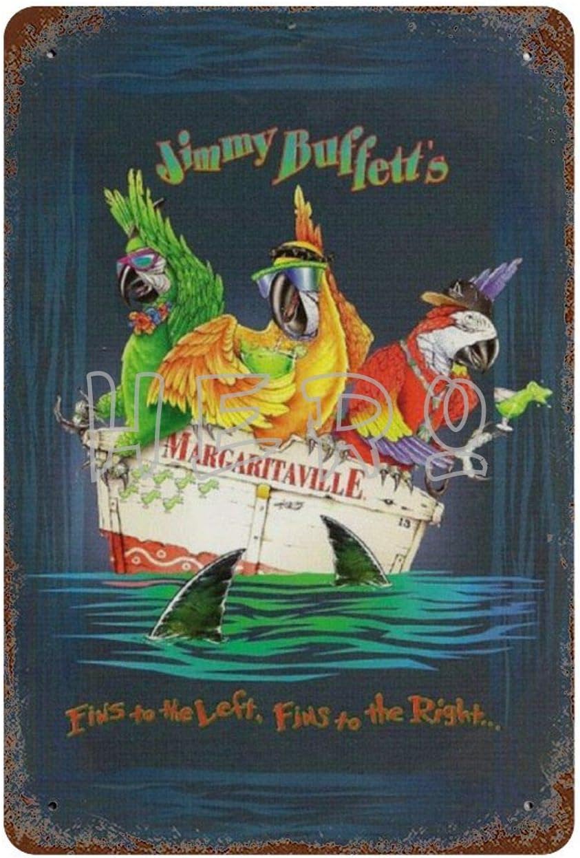 Wall Décor - HZYXH Jimmy BUFFETTS MARGARFFAVLLE Tin Sign Vintage Art Iron Painting Rusty Poster Wall Decoration Interesting Aluminum 8x12inch