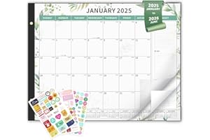 Ospelelf Desk Calendar 2025-2026 Large 22"x17" Monthly Planner Pad with Plastic Cover 18 Months Green Leaves