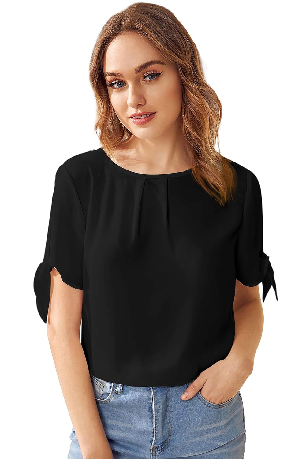 Buy Fashion2wear Casual Regular Sleeve Solid Women Top Black at Amazon.in