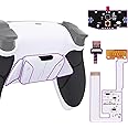 eXtremeRate Black Rubberized Grip Programable RISE4 V3 Remap Kit for PS5 Controller BDM-030 040 050 - Upgrade Board, White Redesigned Bottom Shell, 4 Back Buttons Set - NO Controller