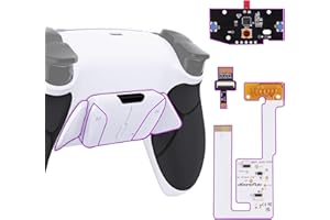 eXtremeRate Black Rubberized Grip Programable RISE4 V3 Remap Kit for PS5 Controller BDM-030 040 050 - Upgrade Board, White Redesigned Bottom Shell, 4 Back Buttons Set - NO Controller