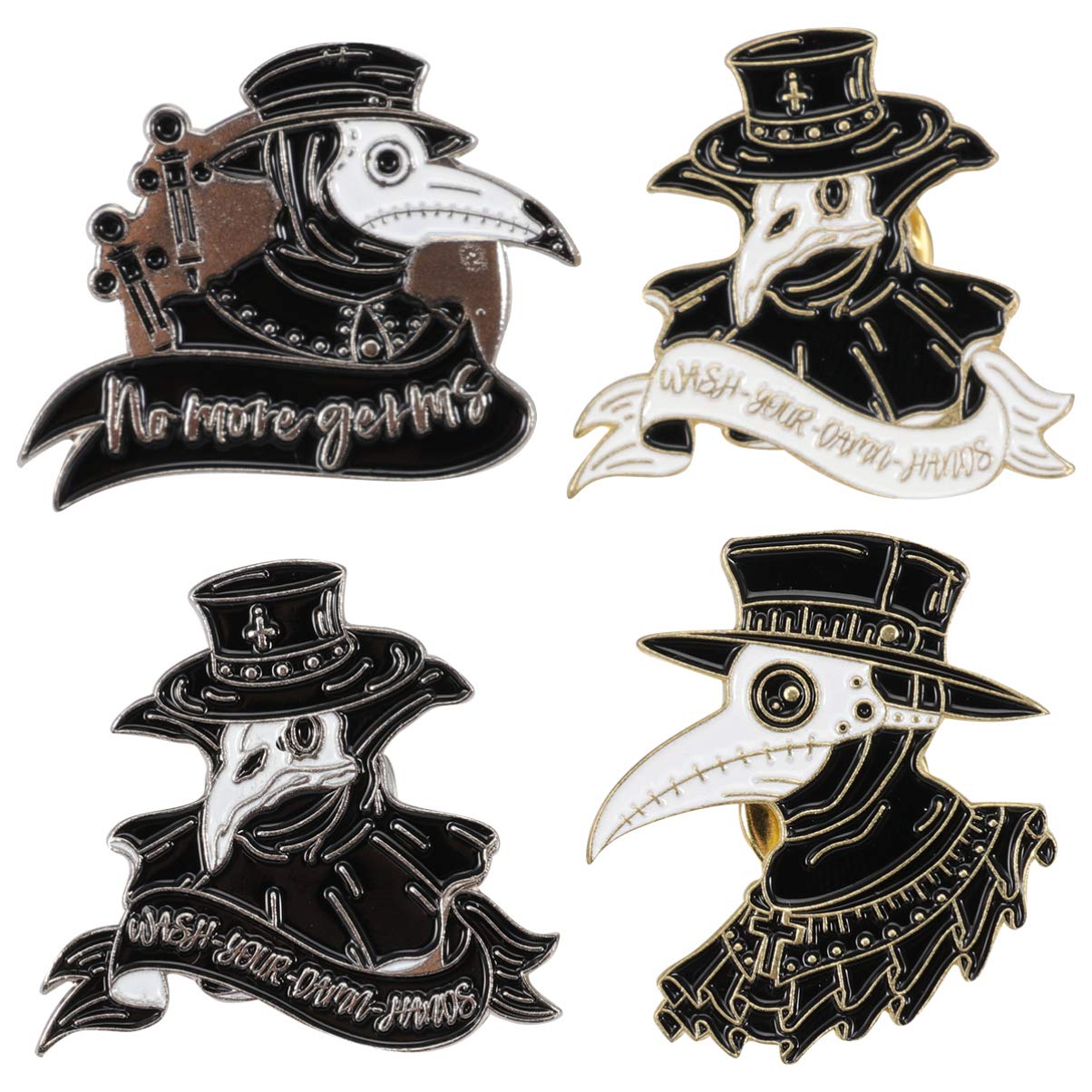 VALICLUD 4pcs Punk Crow Brooch Bill Crow Series Brooch Badge