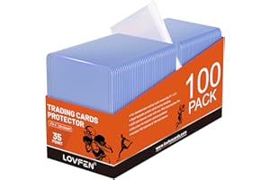 LOVFEN 200 Toploads for Cards & Penny Sleeves 35PT Hard Plastic Card Holders 3x4 Baseball Card Protectors for TCG Sports Football Collectible Cards