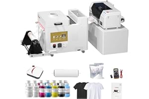 ROCROW InkSonic XP600 DTF Printer with Powder Shaker and Dryer, A3+ DTF Printer Machine with Shaking Machine, 2x Speed vs L1800/L805, Auto Cleaning, T-Shirt Printing DTF Transfer Machine, Film Cutter, U13