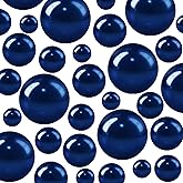 HRLbrc 330Pcs Vase Filler, Navy Blue No Hole Faux Craft Pearl Beads for Centerpieces Vases, Party Wedding Birthday Home Makeup Table Candle Decor 8/10/14/18mm