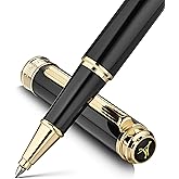 MCNTEIK 317 Rollerball - Stunning Luxury Black Lacquer Pen with 24K Gold Finish, Schmidt Black Ink Refill, Best Gift Set for Men & Women, Executive Office, Christmas, Nice Classic Pens-Black