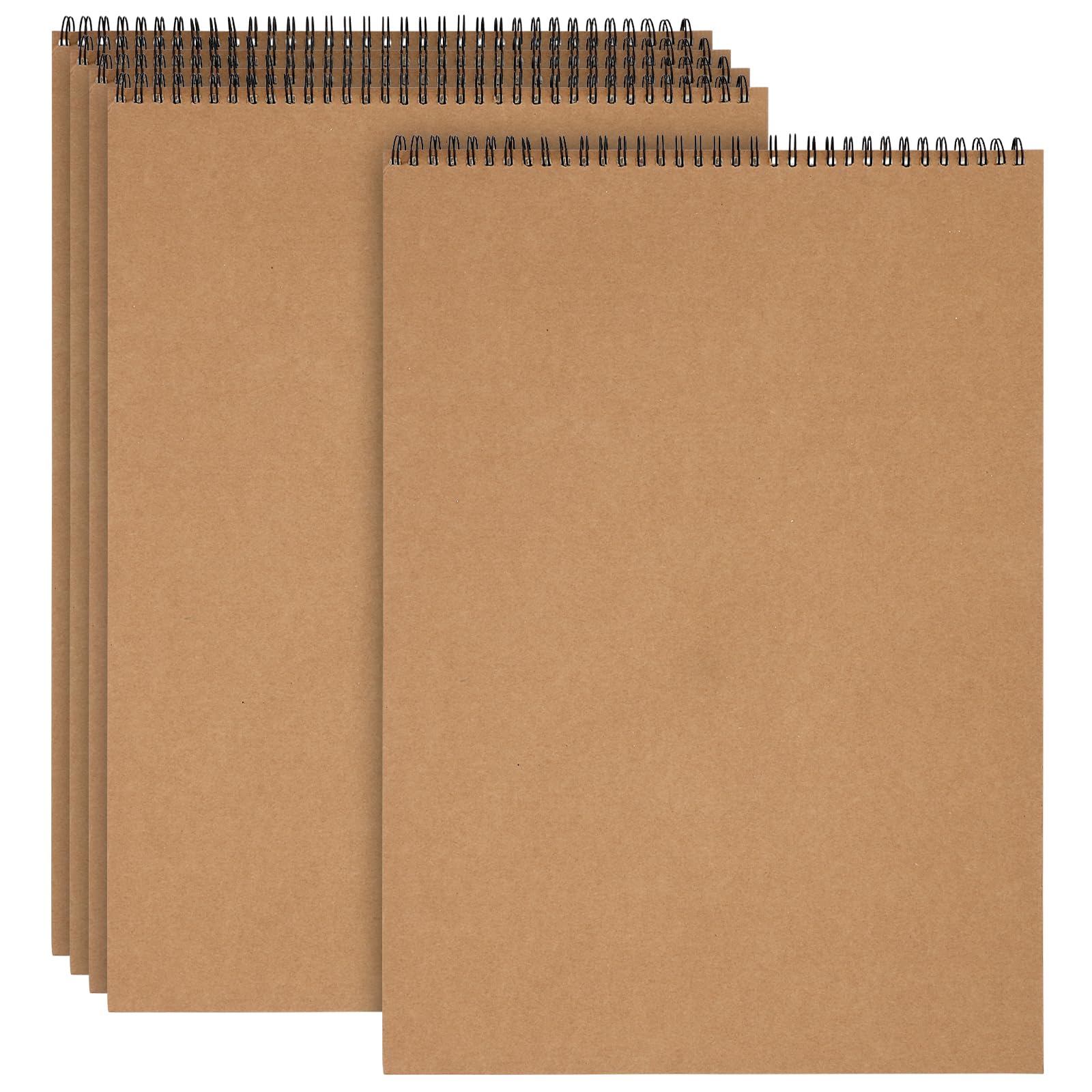 KOHAND 5 Pack A3 Sketchbook, 420 x 297mm Kraft Spiral Bound 30 Sheets/60 Pages Blank Paper Sketch Book for Sketching, Scrapbooking, Artist Painting