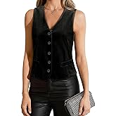 Gaharu Women's Velvet Blazers Vest Christmas Sleeveless Suit Vests Dressy Button Down V-Neck Waistcoat Fall Winter 2025