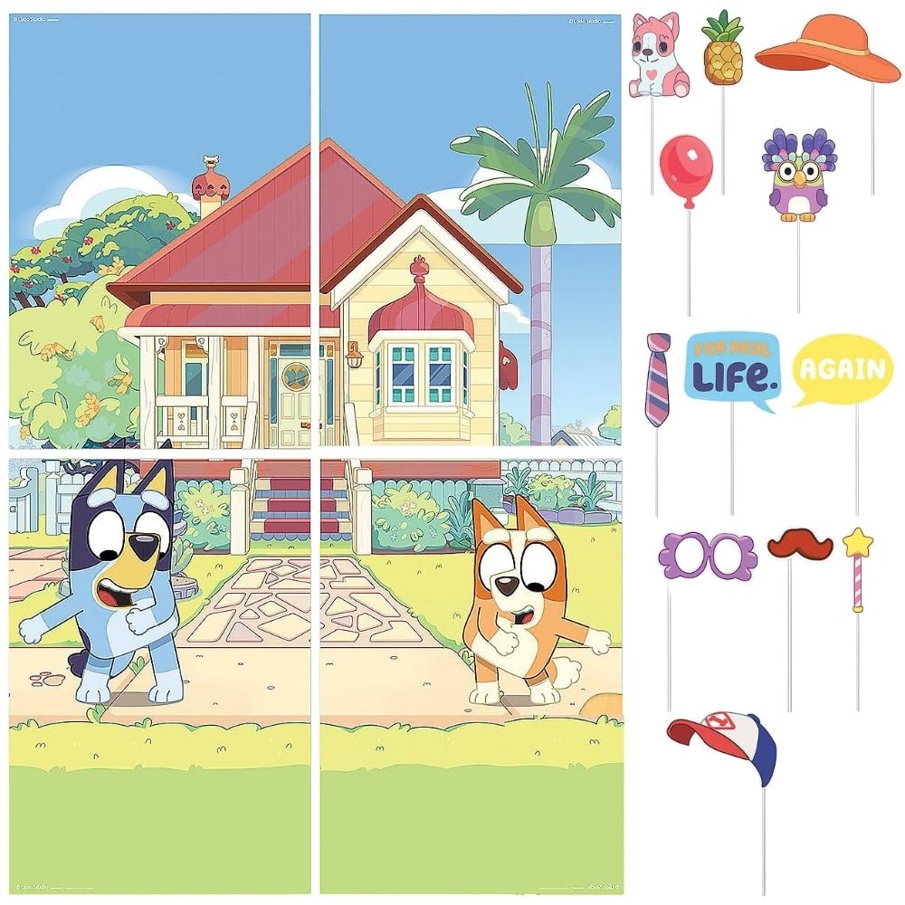 Bluey Scene Setter with Props - 40" x 70cm | Multicolor | 16 Pcs.
