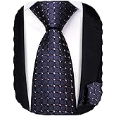 Hi-Tie Boys Ties Self Tie Silk Striped Kids Necktie and Pocket Square Set Paisley Boys Tie for Age 8-11 Wedding