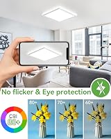 zemty 24W LED Ceiling Light 2400LM IP44 3000K 4000K 6500K Square view 4