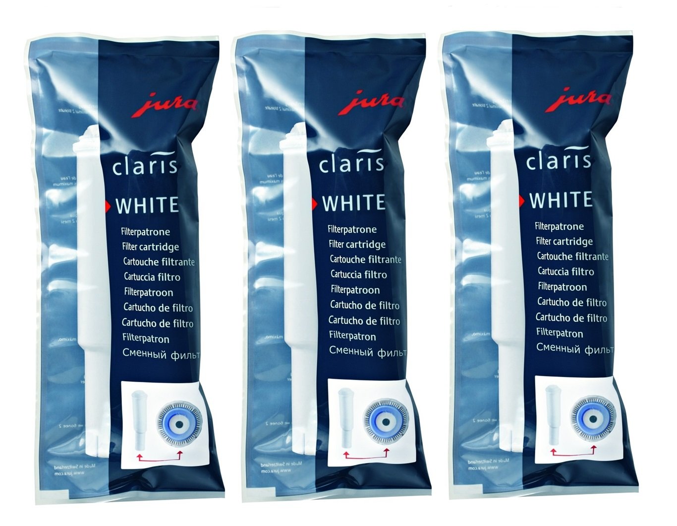 Jura 3-Pack White Water Filter Claris