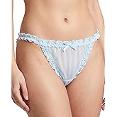 Satini Women's Sheer Frilly Sissy Tanga Knickers Briefs Bikini Panties