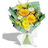 Bonsion Preserved Flowers Yellow Gifts for Women, Flower for Delivery, Preserved Sunflower Bouquets, Birthday Gifts for Grandma, Mothers Day Flowers for Wife