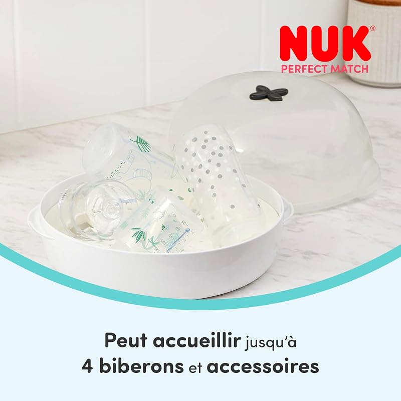 Micro Express Plus Stérilisateur de Biberons Micro-Ondes | Compact et Portable | Jusqu'à 4 Biberons + Accessoires en 4 Min