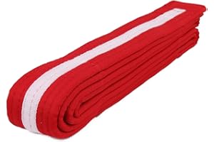 AAMA Color Belts with White Stripe for Martial Arts - Taekwondo Karate Judo