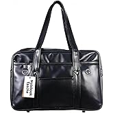 Mikikit Japanese School Bag for Women and Men - Waterproof Pu One-Shoulder Handbag Tote with Large Capacity - Uniform Shoulder Briefcase for Commuting and Laptop Carry