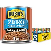 Bush's Best Zero Sugar Baked Beans, 15.8 oz, (Pack of 12) | Canned, Source Of Plant Based Protein and Fiber, Low Fat, Gluten Free