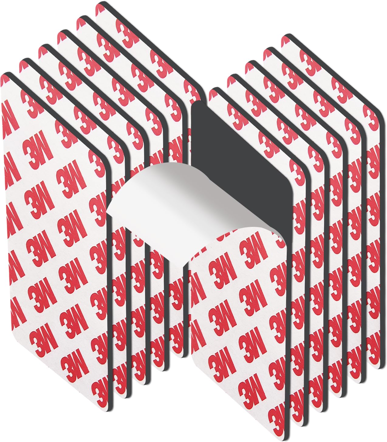 Photo 1 of 12 Pack, 3" x 1.5" Magnetic Tape, Self Adhesive Magnet Strips Pre-Cut Rectangle, Flexible Magnets Strips Peel and Stick for DIY Crafts Light Art Projects Card Poster to be Magnetic