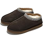 Project Cloud Mens Slippers 100% Genuine Leather with Australian Shearling Lining & Memory Foam Insole Outdoor & House Slippers for Men - Non-Slip Fuzzy Mens Shoes