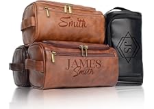 Personalized Toiletry Bag for Men, Engraved Name Initials Toiletry Bag, Customized Monogram Travel Shaving Dopp Kit for Groom