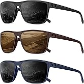 QALLY Polarized Sunglasses Men, Mens Sunglasses Polarized UV protection Lightweight Sun Glasses for Driving Fishing Golf