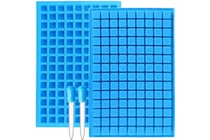 JOERSH Square Candy Molds Silicone Molds for Hard Candy, Gummy, Caramels, Chocolate, Ganache, Ice Cubes, 252 Cavity