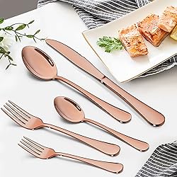 LIANYU 23-Piece Copper Silverware Set with Serving