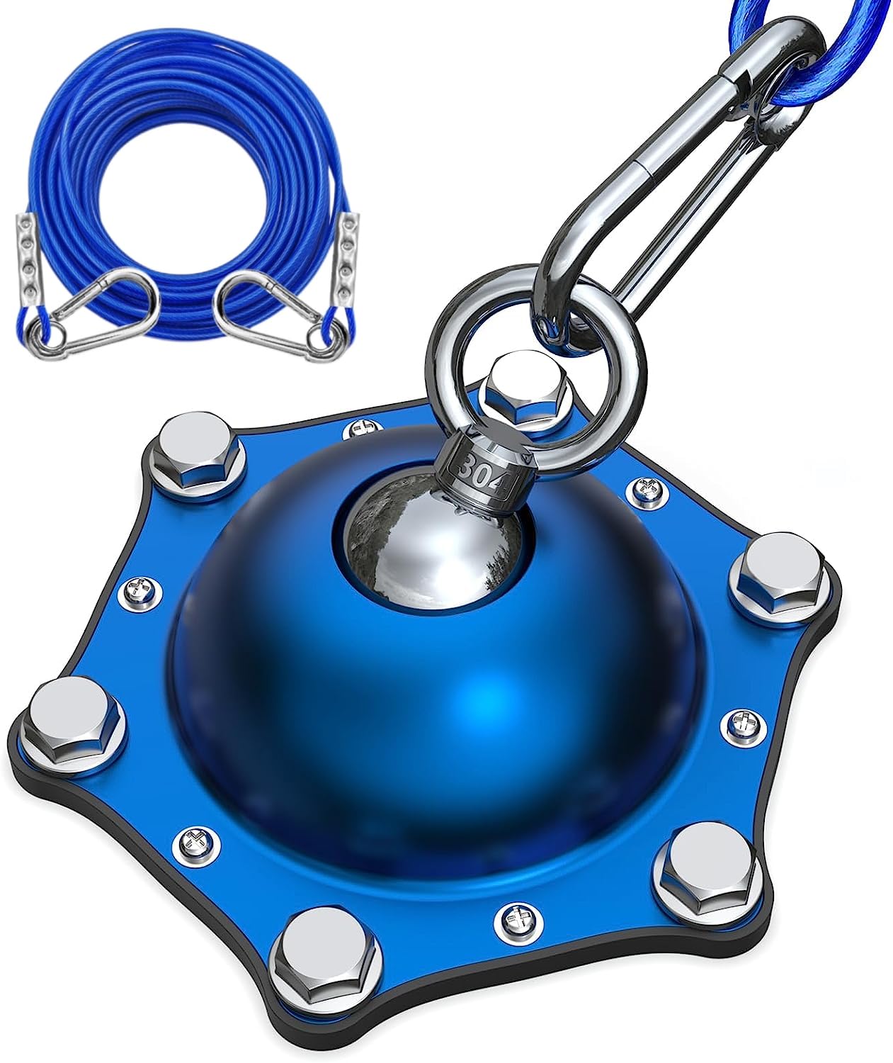 TOPKNOT Dog Tie Out Cable and Stake for Camping360°Swivel Dog Run